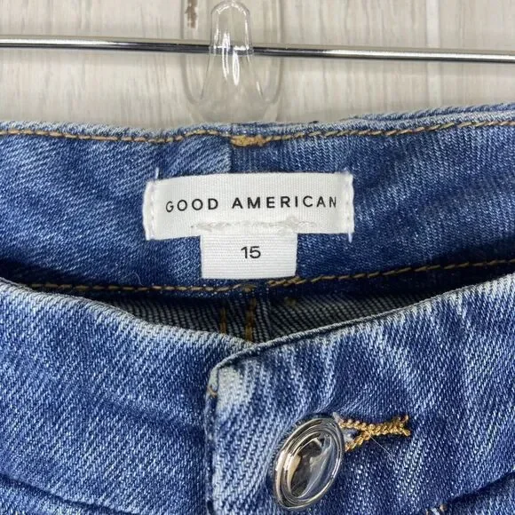 Good American Women Blue Good Waist High-Rise Cropped Skinny Jeans Size 15 NWT - Picture 4 of 10